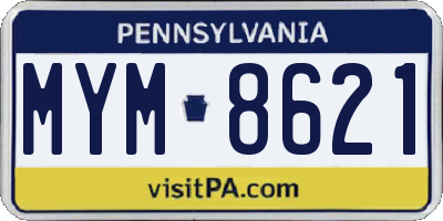PA license plate MYM8621