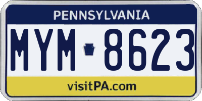 PA license plate MYM8623