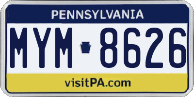 PA license plate MYM8626