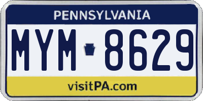 PA license plate MYM8629