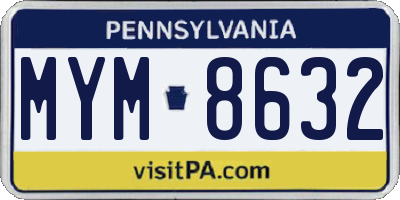 PA license plate MYM8632