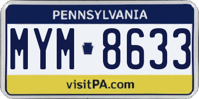 PA license plate MYM8633