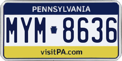 PA license plate MYM8636