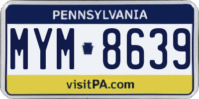 PA license plate MYM8639