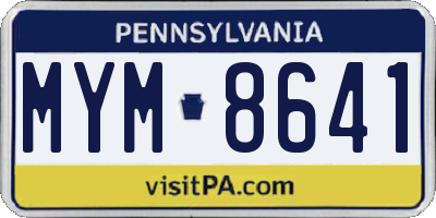 PA license plate MYM8641