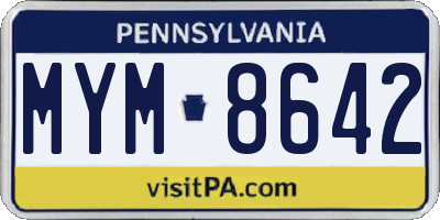 PA license plate MYM8642
