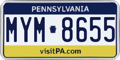 PA license plate MYM8655