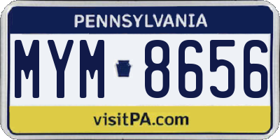 PA license plate MYM8656