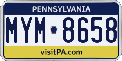 PA license plate MYM8658