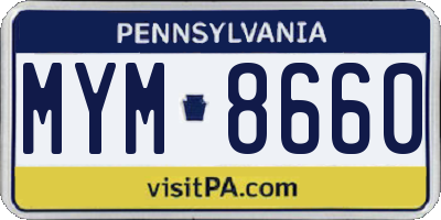 PA license plate MYM8660