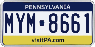 PA license plate MYM8661