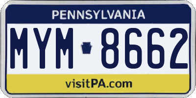 PA license plate MYM8662