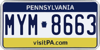 PA license plate MYM8663