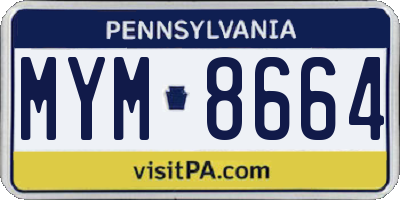 PA license plate MYM8664