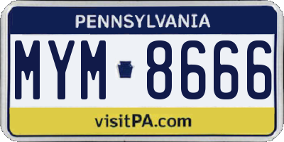 PA license plate MYM8666