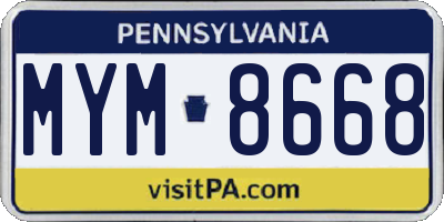 PA license plate MYM8668