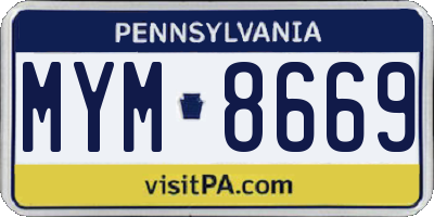 PA license plate MYM8669