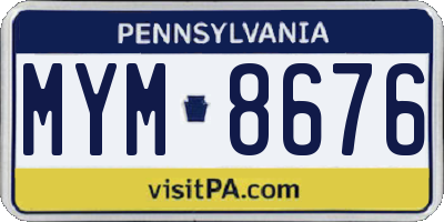 PA license plate MYM8676