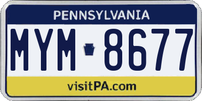 PA license plate MYM8677