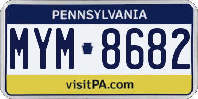 PA license plate MYM8682
