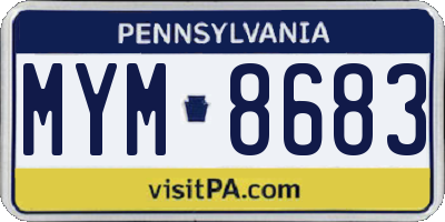 PA license plate MYM8683