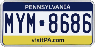 PA license plate MYM8686