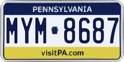 PA license plate MYM8687