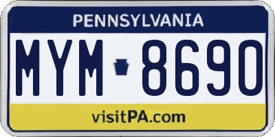 PA license plate MYM8690