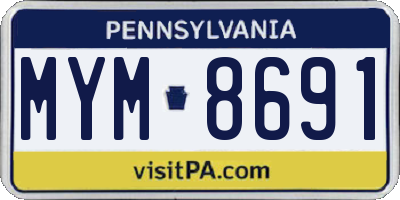 PA license plate MYM8691