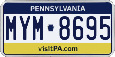 PA license plate MYM8695