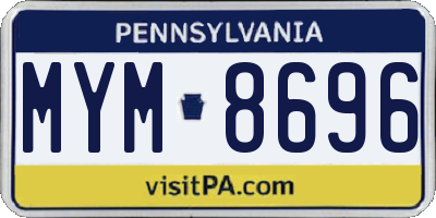PA license plate MYM8696