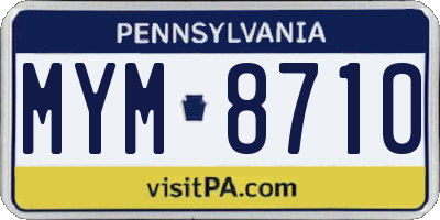 PA license plate MYM8710