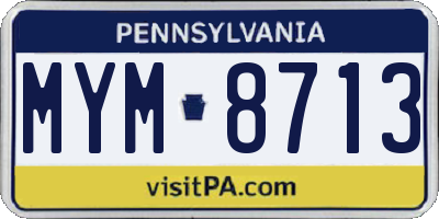 PA license plate MYM8713