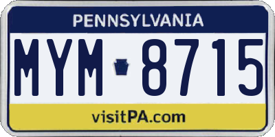 PA license plate MYM8715