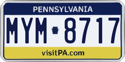 PA license plate MYM8717