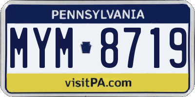 PA license plate MYM8719
