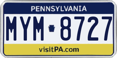 PA license plate MYM8727