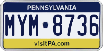 PA license plate MYM8736