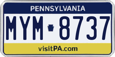 PA license plate MYM8737