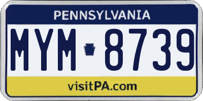 PA license plate MYM8739