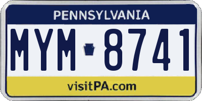 PA license plate MYM8741