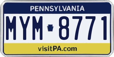 PA license plate MYM8771