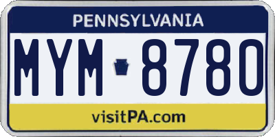 PA license plate MYM8780