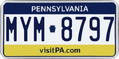 PA license plate MYM8797