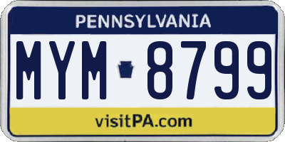 PA license plate MYM8799