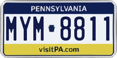 PA license plate MYM8811