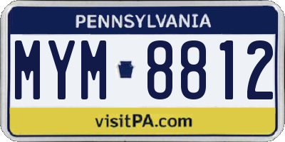 PA license plate MYM8812