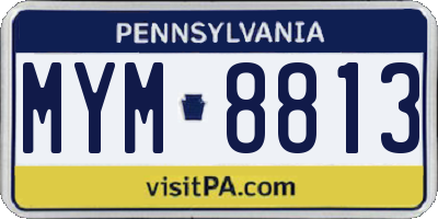 PA license plate MYM8813