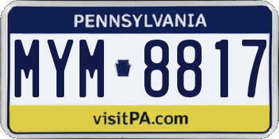 PA license plate MYM8817