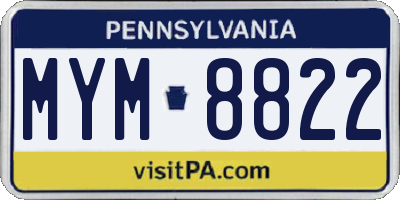 PA license plate MYM8822